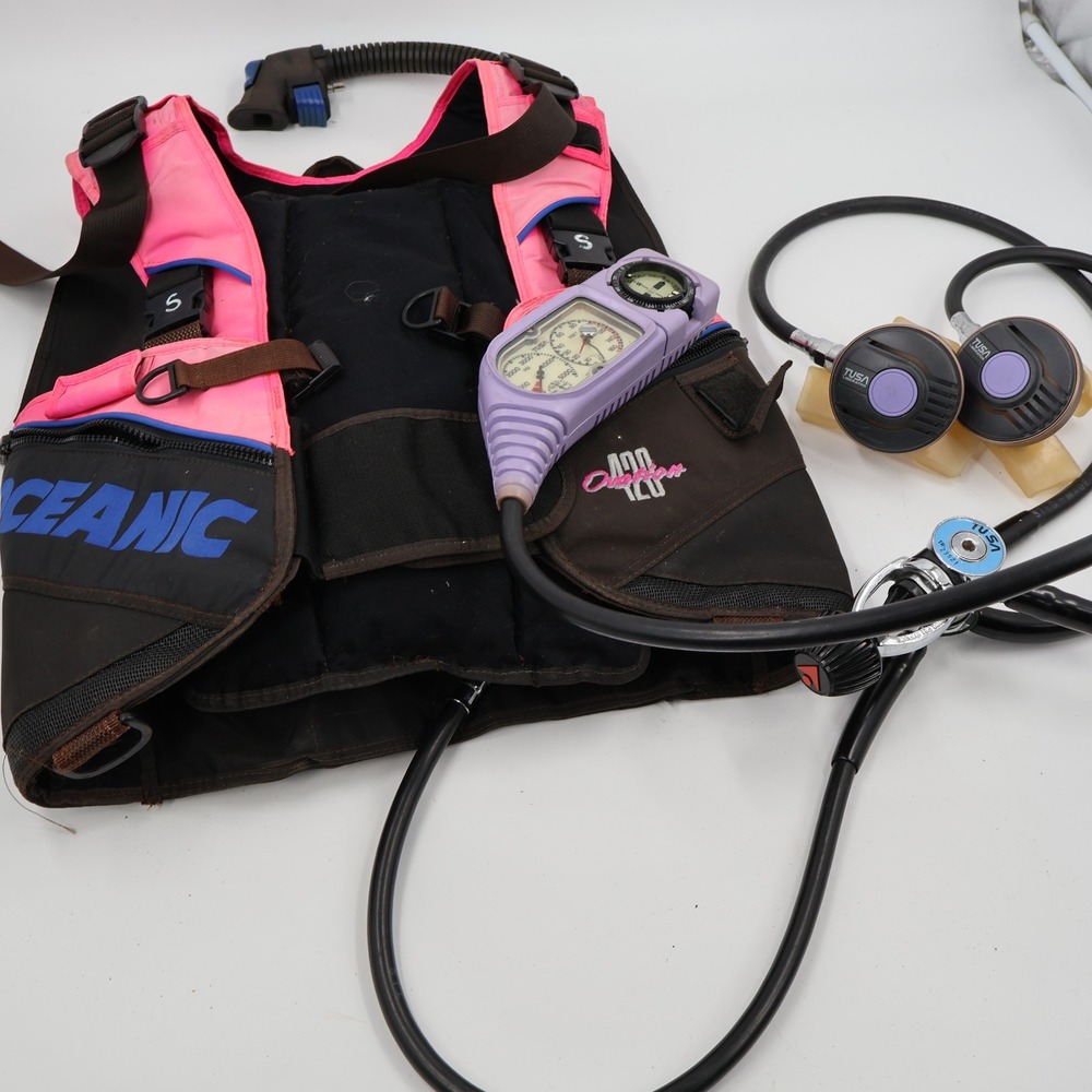 Oceanic‎ Scuba BCD TUSA Regulator Console Set Small Pink Black Ovation 420 USA